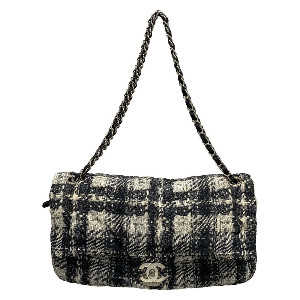 Chanel Soft Shell Shoulder Bag A66457 White Black